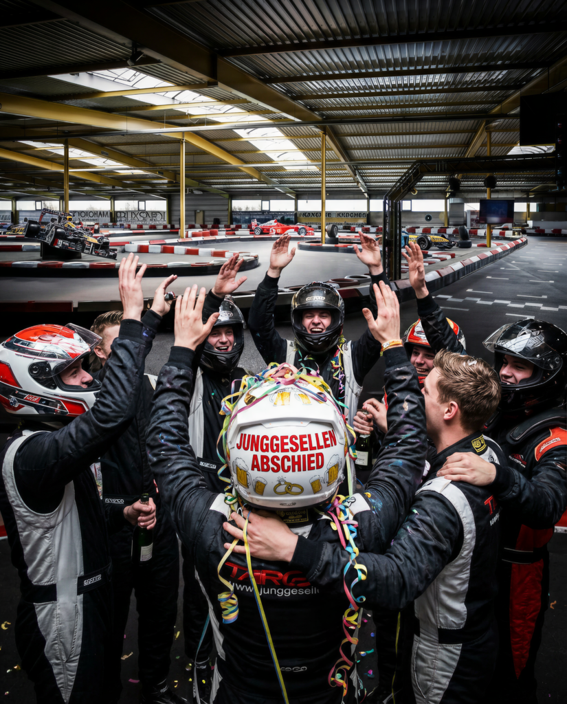 Junggesellenabschied auf der Kartbahn